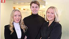 Elin Bergner, Peter Adolfsson and Viola Pulkkinen, fall semester 2021/22 interns at the Institute for Security and Development Policy